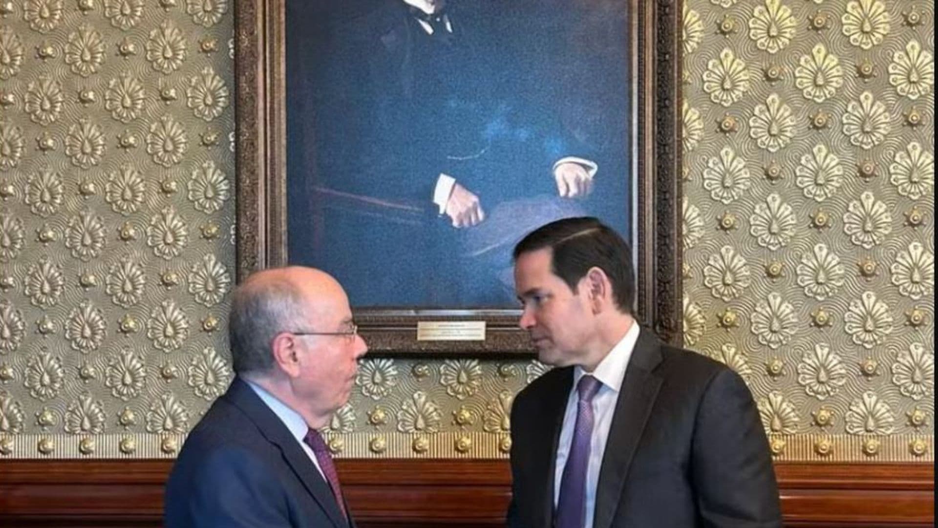 Mauro Vieira e Marco Rubio durante encontro.