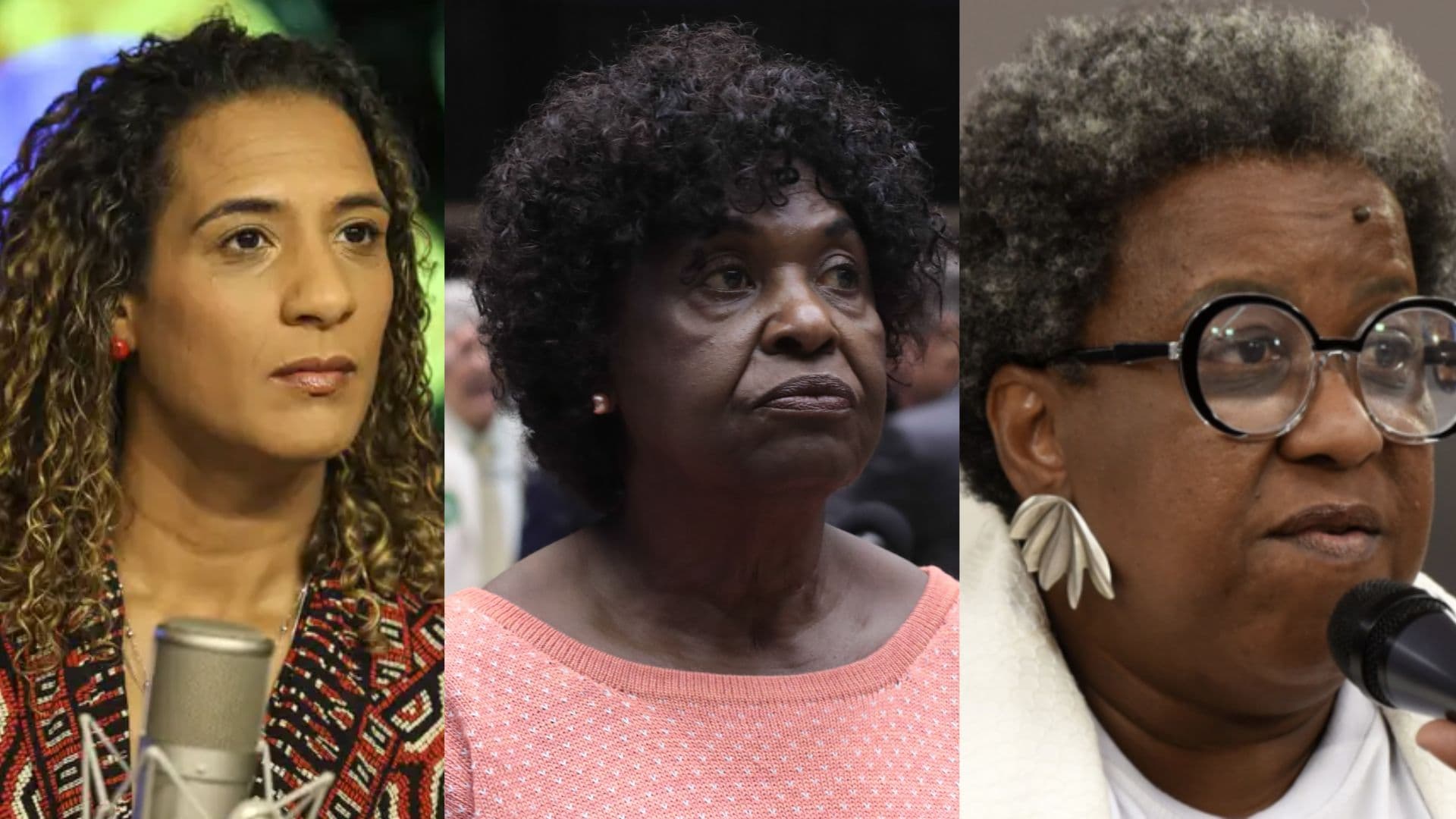 Da esquerda para a direita: Anielle Franco, Benedita da SIlva e Macaé Evaristo.