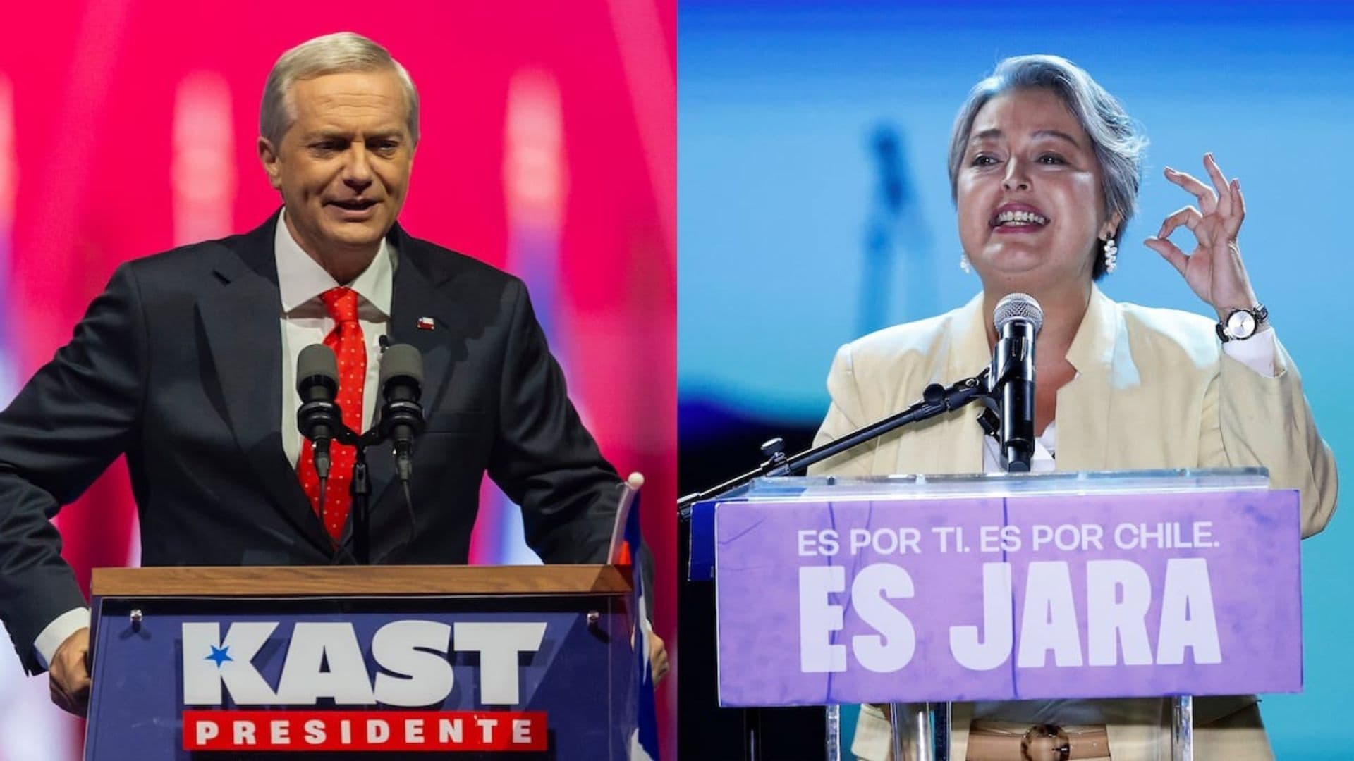 Kast e Jeannette Jara, candidatos ao segundo turno das eleições no Chile