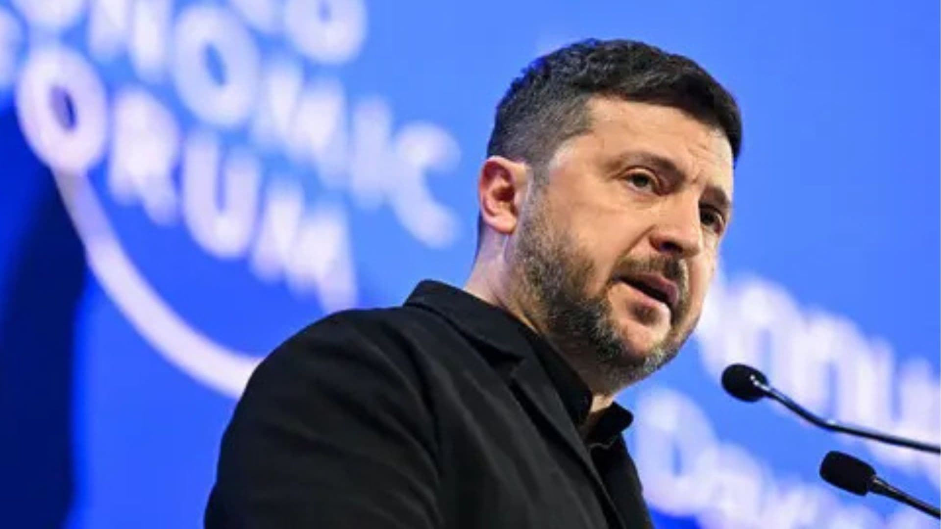 Zelensky falando no Fórum Mundial