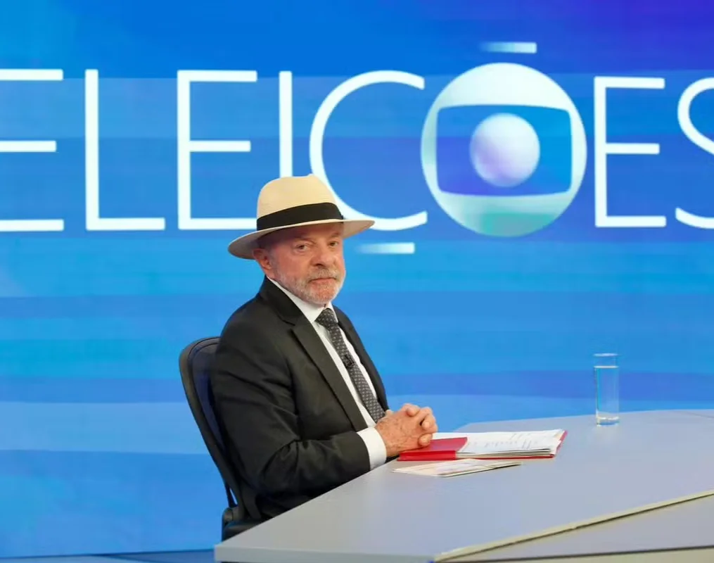 Candidato no estúdio de eleições da Globo