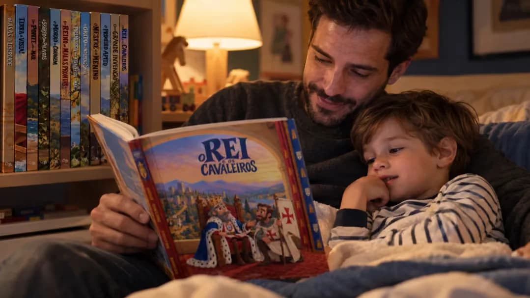 Pai lendo para o filho