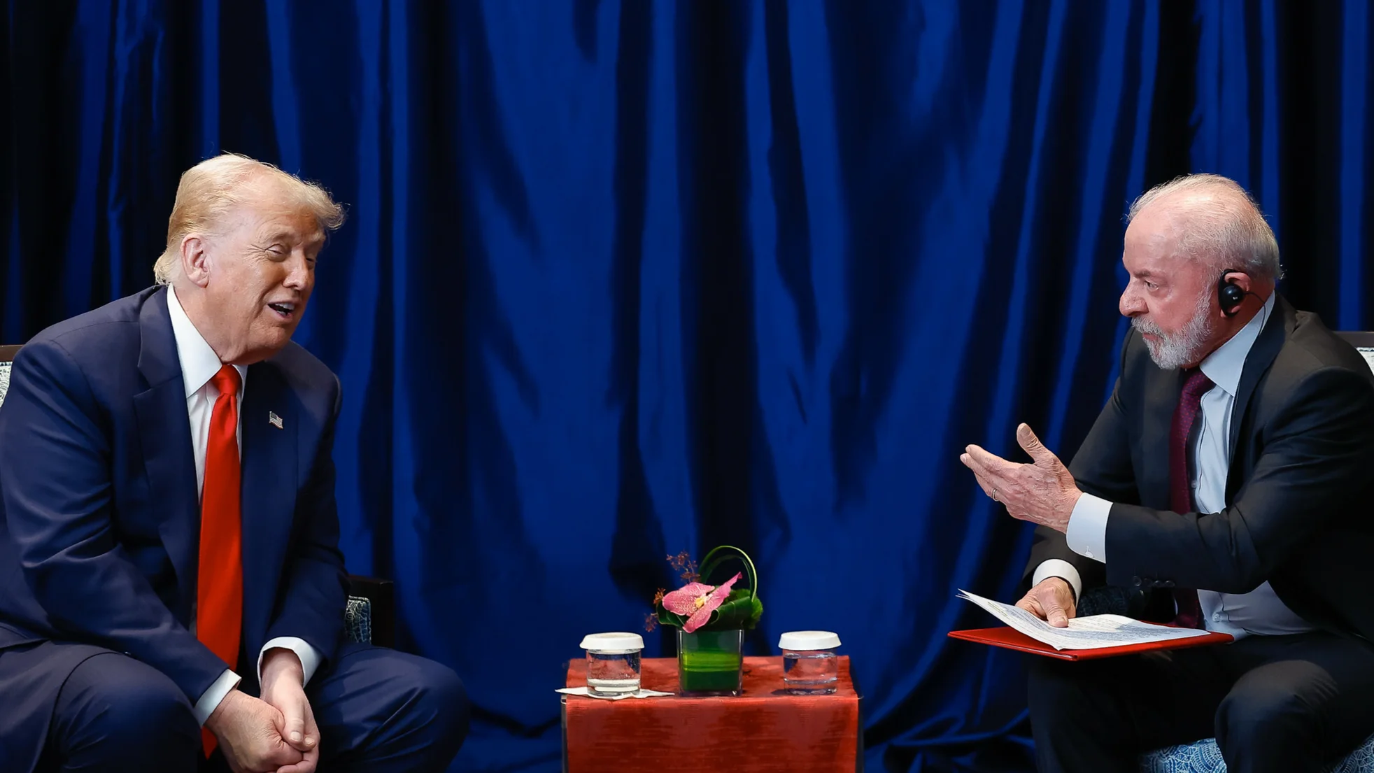 Donald Trump e Lula em reunião